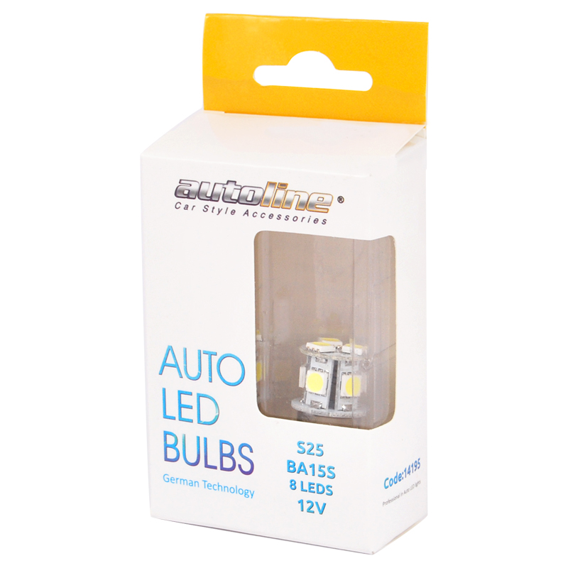 Λάμπες AUTOLINE S25 LED 8smd (BA15S/12V)
