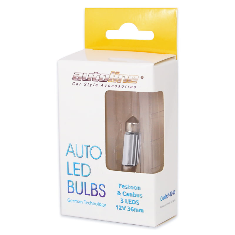 Λάμπες Σωληνωτές AUTOLINE LED 3smd (Canbus/12V/36mm)