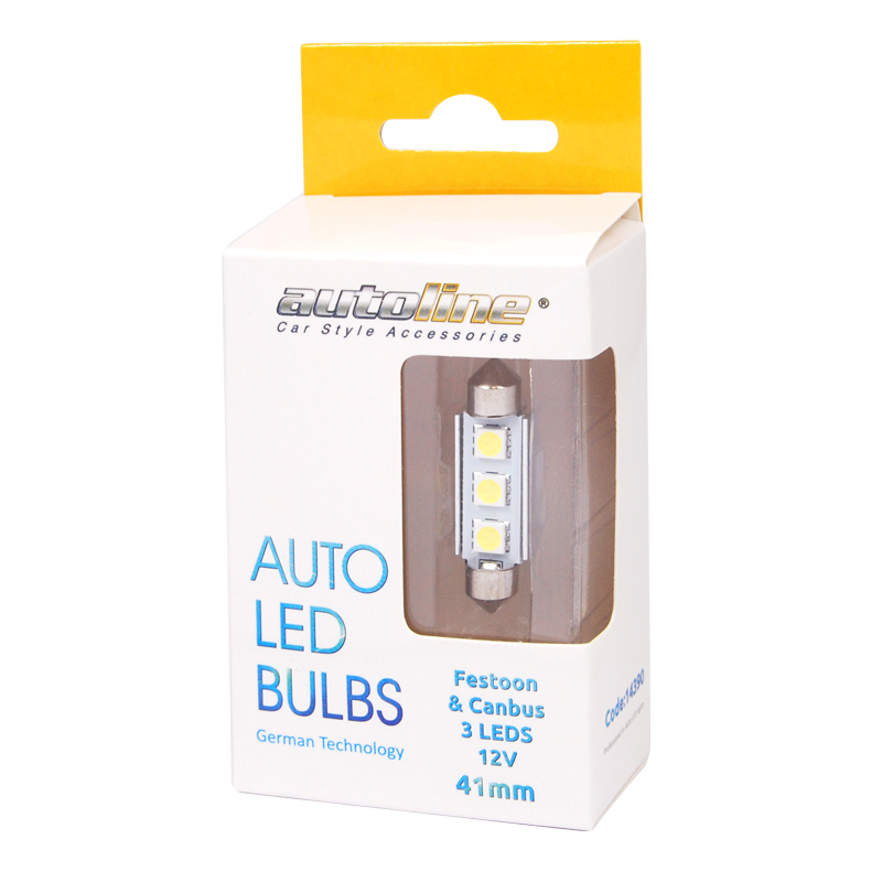 Λάμπες Σωληνωτές AUTOLINE LED 3smd (Canbus/12V/41mm)