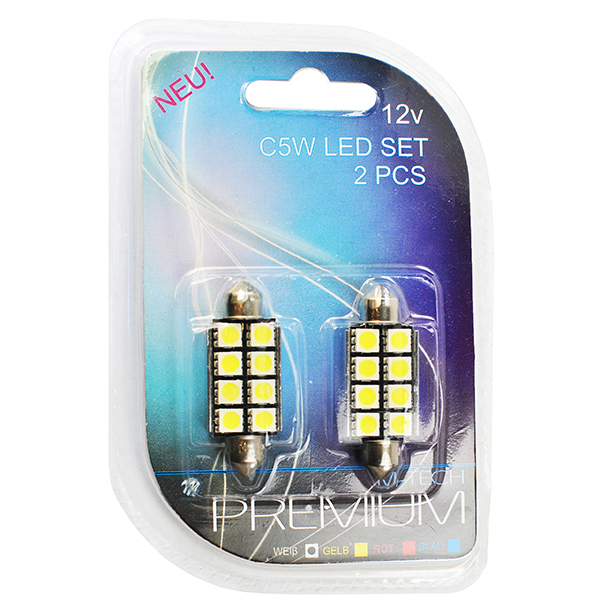 Λάμπες Σωληνωτές M-TECH PREMIUM LED 8smd (Canbus/12V/41mm)