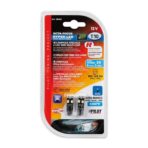 Λάμπες PILOT T10 LED 8smd Χωρίς Κάλυκα (Canbus/12V)