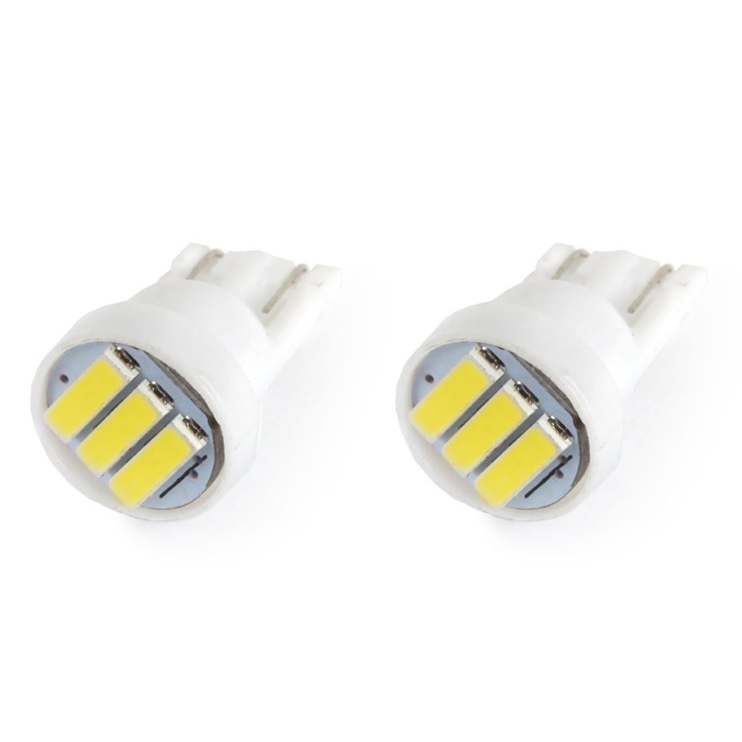 Amio - Λαμπάκια LED 3SMD 7020 τύπου T10 βάση W5W W2.1x9.5d τάση λειτουργίας 12V απόδοσης 0.4W χρώμα λευκό για Επιβατικά Αυτοκίνητα - 2 τεμ. (01096/AM)
