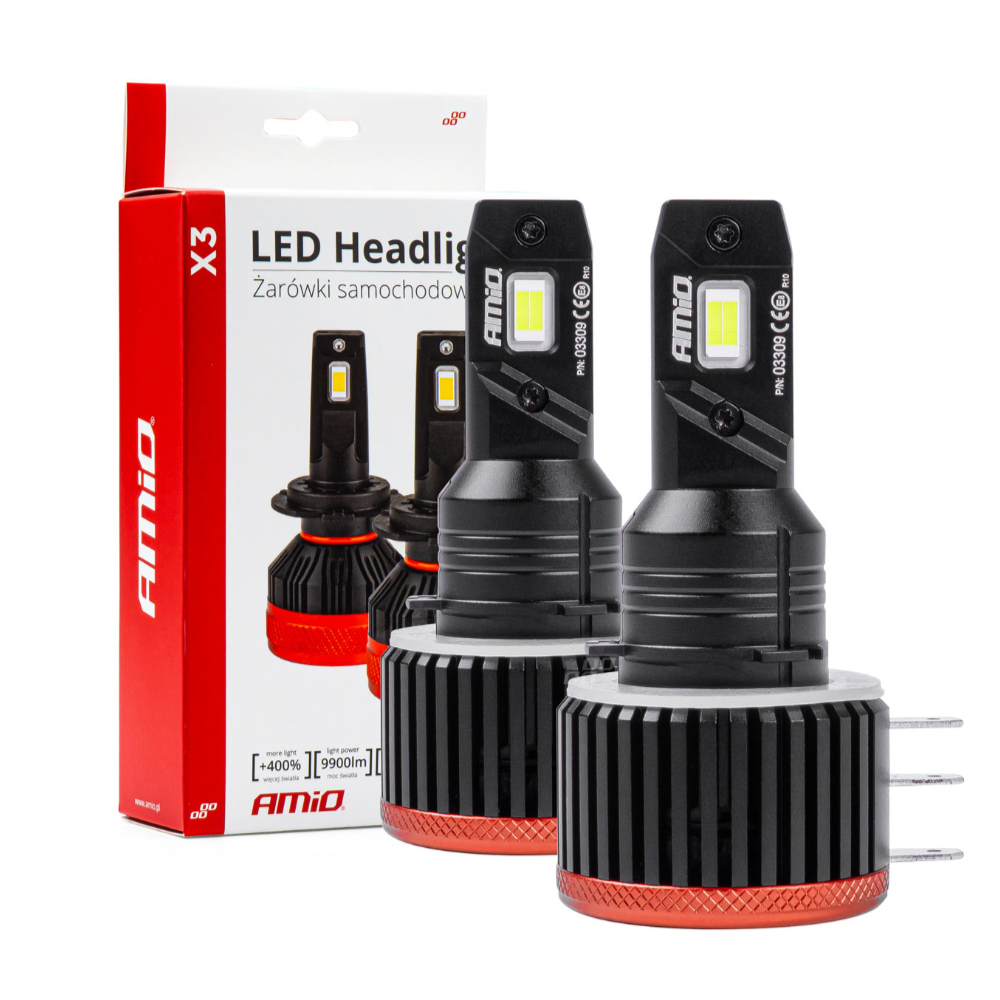 Λάμπες H15 AMiO Σύστημα LED Headlight CANBUS (9-16V/90(2x45)W/6500K/9900Lm)