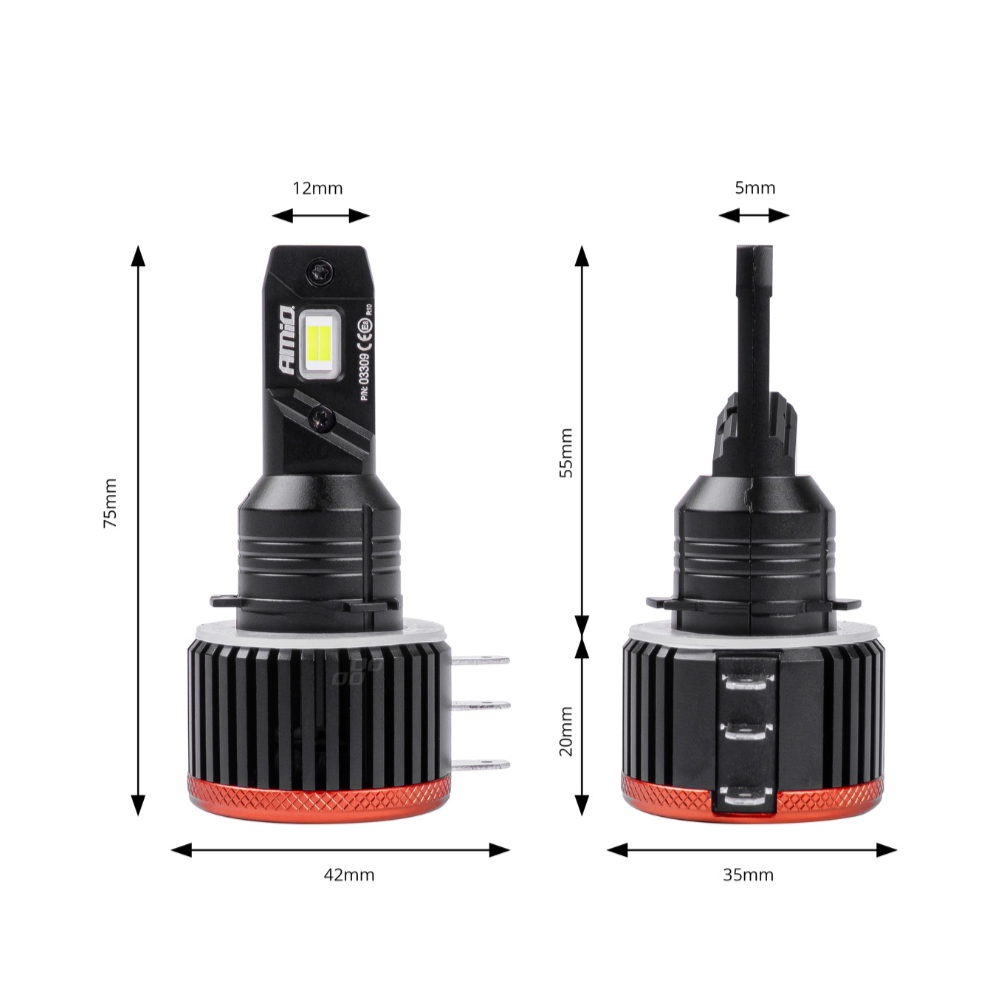 Λάμπες H15 AMiO Σύστημα LED Headlight CANBUS (9-16V/90(2x45)W/6500K/9900Lm)