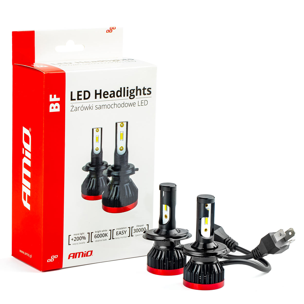 Λάμπες H4 AMiO Σύστημα LED Headlight (6-18V/50(2x25)W/6000K/3100Lm)
