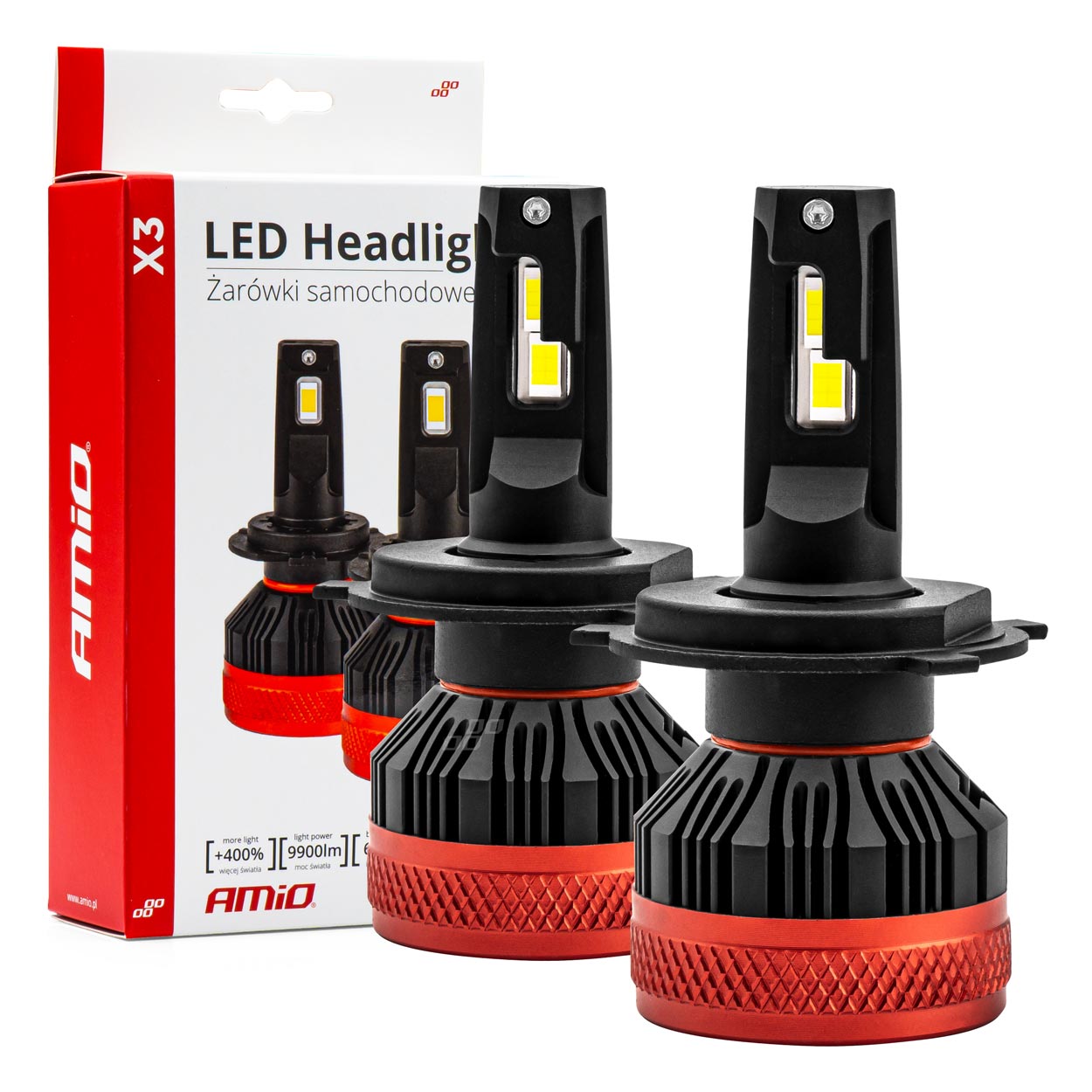 ΛΑΜΠΕΣ LED H4 10-16V 90W 6.500K 9900lm CAN BUS (ME ΑΝΕΜΙΣΤΗΡΑΚΙ) X3 SERIES