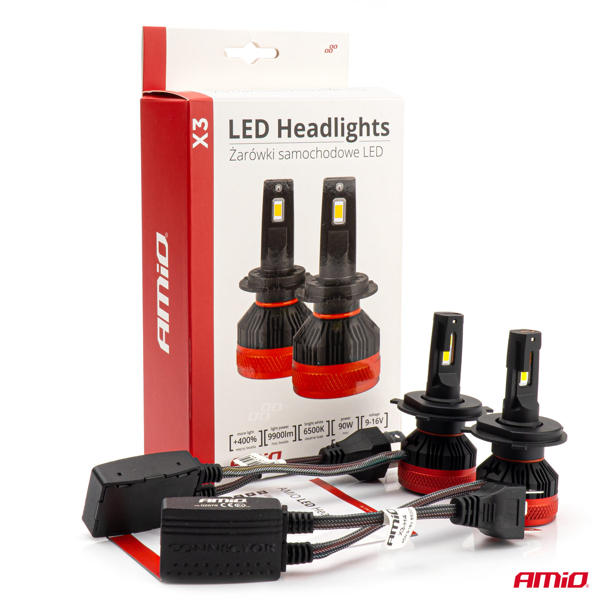 ΛΑΜΠΕΣ LED H4 10-16V 90W 6.500K 9900lm CAN BUS (ME ΑΝΕΜΙΣΤΗΡΑΚΙ) X3 SERIES
