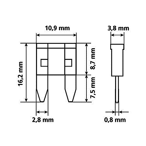 Σετ Ασφάλειες LAMPA Μαχαιρωτές Mini (12 / 32V / 10 τεμάχια)