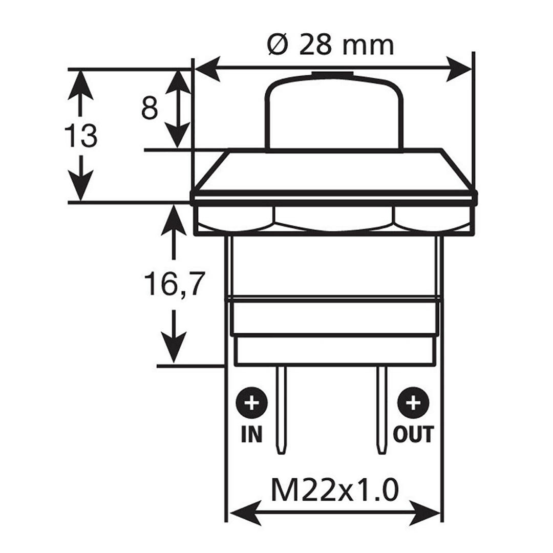 Διακόπτης Μπουτόν LAMPA Starter (Κόκκινο - Ø 22 mm - 10A - 12/24V)