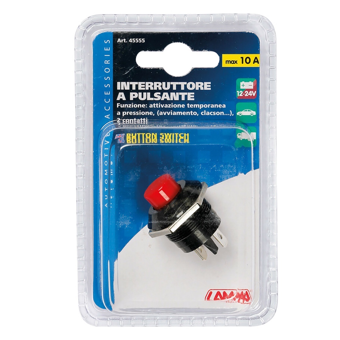 Διακόπτης Μπουτόν LAMPA Starter (Κόκκινο - Ø 22 mm - 10A - 12/24V)