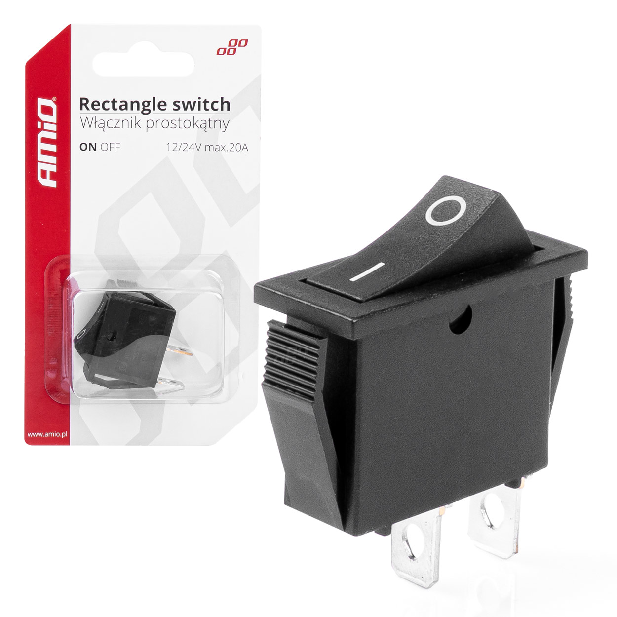 ΔΙΑΚΟΠΤΗΣ ON/OFF  2 ΕΠΑΦΩΝ 12V 20A 10mm x 26mm ΜΑΥΡΟΣ  ΑΜΙΟ