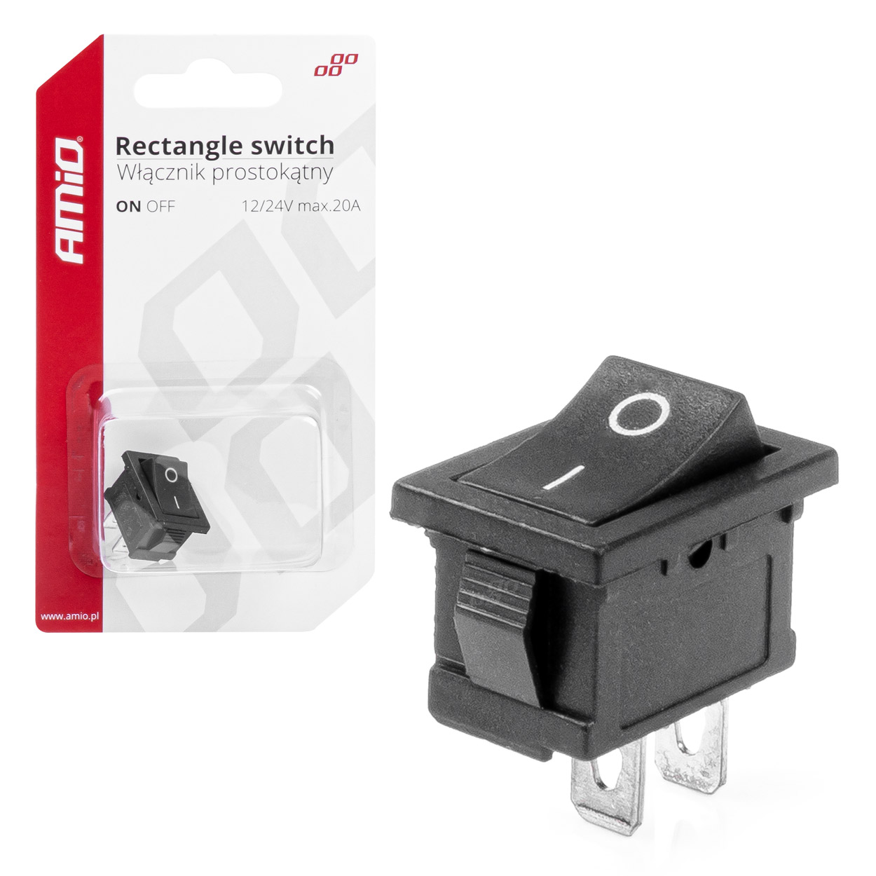 ΔΙΑΚΟΠΤΗΣ ON/OFF 3 ΕΠΑΦΩΝ 12V 20A 12mm x 19mm ΜΑΥΡΟΣ  ΑΜΙΟ