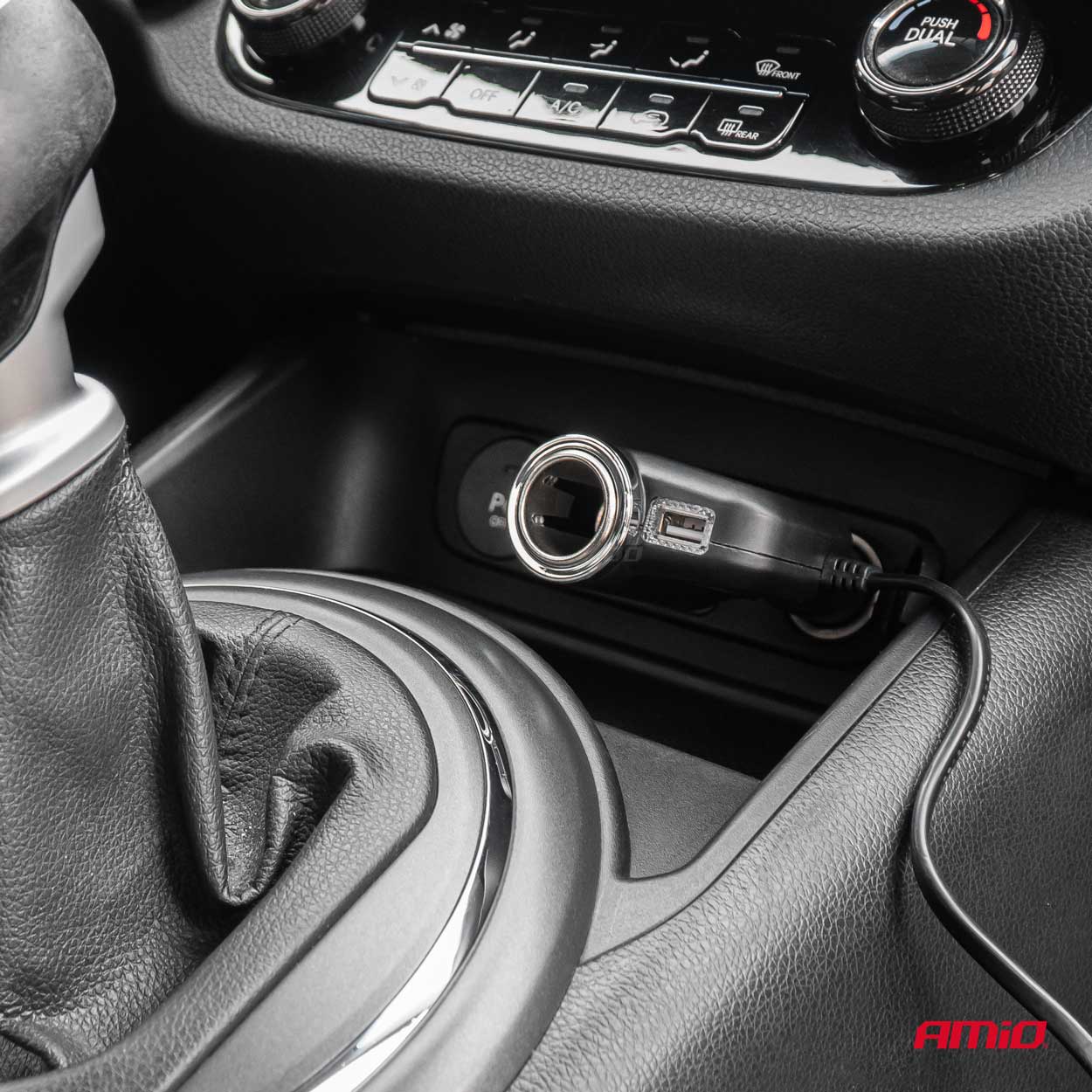 Amio - ΑΝΤΑΠΤΟΡΑΣ ΑΝΑΠΤΗΡΑ 12/24V 120W ΜΑΥΡΟΣ/3 ΘΕΣΕΙΣ/1xUSB-A/ΜΕ ΥΠΟΔΟΧΗ ΑΝΑΠΤΗΡΑ ΑΥΤΟΚΙΝΗΤΟΥ/ΚΑΛΩΔΙΟ 80cm - 1 Τεμ. (04360/AM)