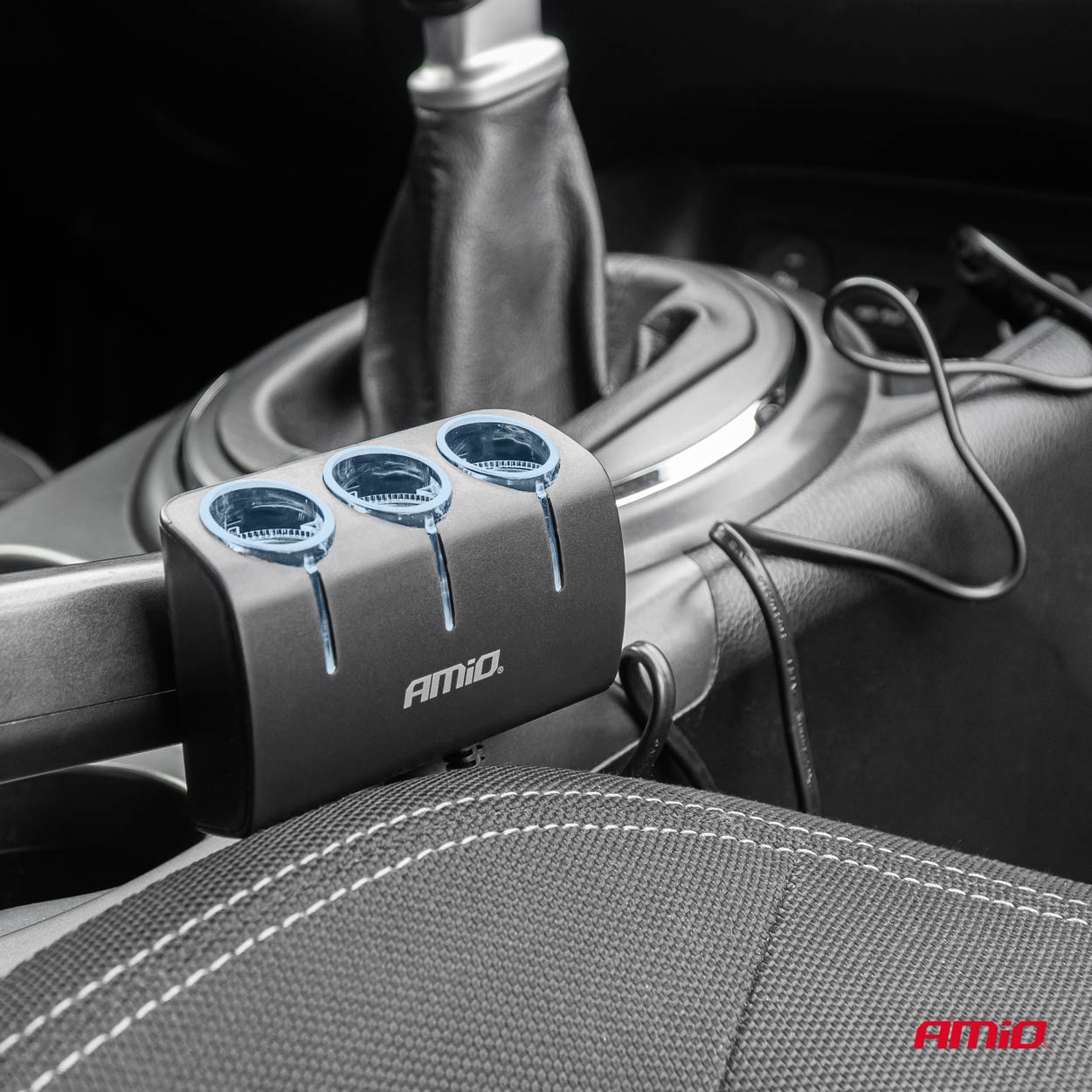 Amio - ΑΝΤΑΠΤΟΡΑΣ ΑΝΑΠΤΗΡΑ 12/24V 120W ΜΑΥΡΟΣ/3 ΘΕΣΕΙΣ/ΚΑΛΩΔΙΟ 80cm - 1 Τεμ. (04359/AM)