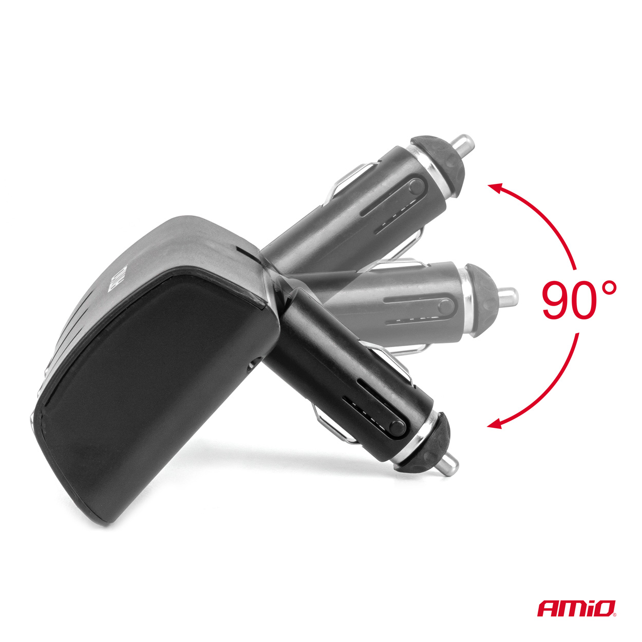 Amio - ΑΝΤΑΠΤΟΡΑΣ ΑΝΑΠΤΗΡΑ 12/24V 120W ΜΑΥΡΟΣ/3 ΘΕΣΕΙΣ/ΠΕΡΙΣΤΡΟΦΗ 90 ΜΟΙΡΩΝ - 1 Τεμ. (04358/AM)