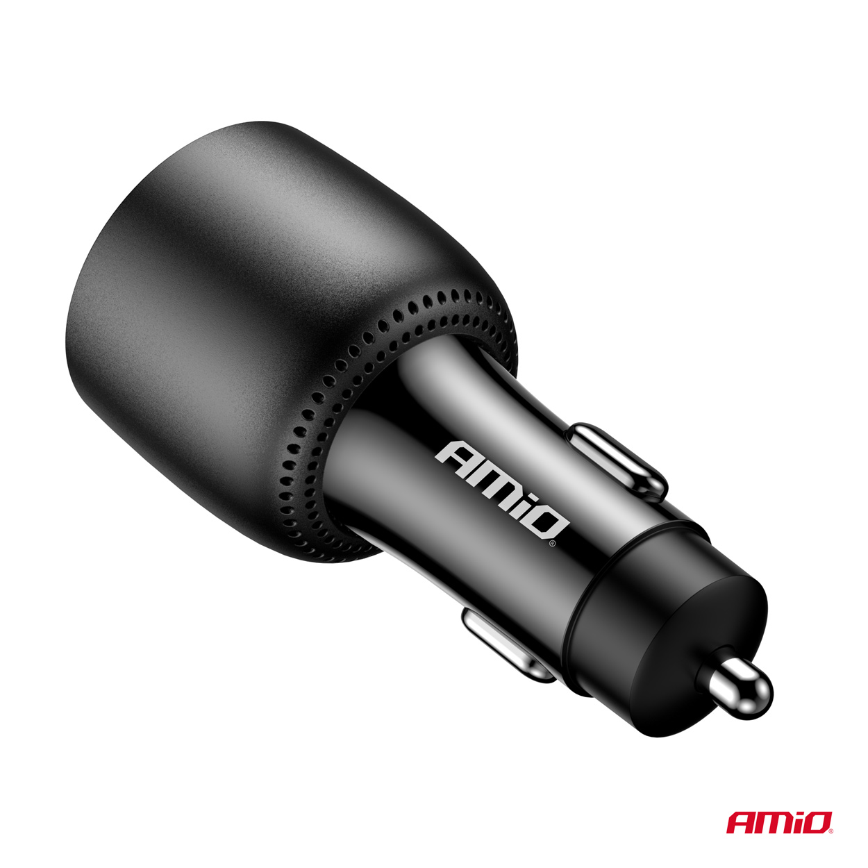 Amio - ΦΟΡΤΙΣΤΗΣ ΑΝΑΠΤΗΡΑ 12/24V ΜΕ 3 ΘΥΡΕΣ 2xUSB-C/1xUSB-A 95W 5V/3A ΤΑΧΕΙΑΣ ΦΟΡΤΙΣΗΣ ΑΛΟΥΜΙΝΙΟ/ΜΑΥΡΟΣ - 1 Τεμ. (04371/AM)
