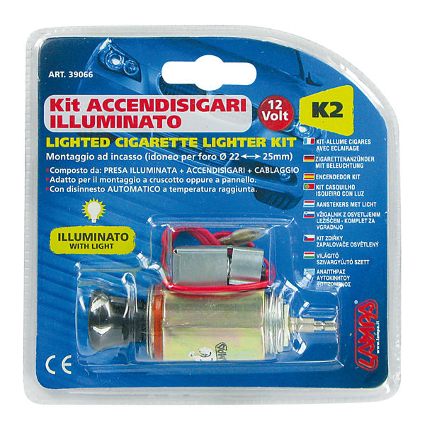 Αναπτήρας LAMPA με Αντάπτορα & Φως (12V / Ø 21 mm)