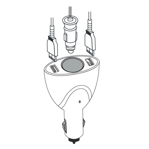 Αντάπτορας Αναπτήρα με 2 Θύρες USB DUO-3 LAMPA