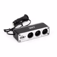 Αντάπτορας Αναπτήρα AMiO Τριπλός Με 1 USB 500mA Και Καλώδιο 30cm (12V / 24V / 2A Max)
