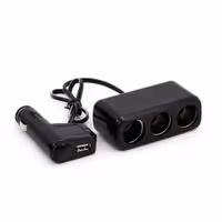 Αντάπτορας Αναπτήρα Τριπλός & USB AMiO (Μαύρο)
