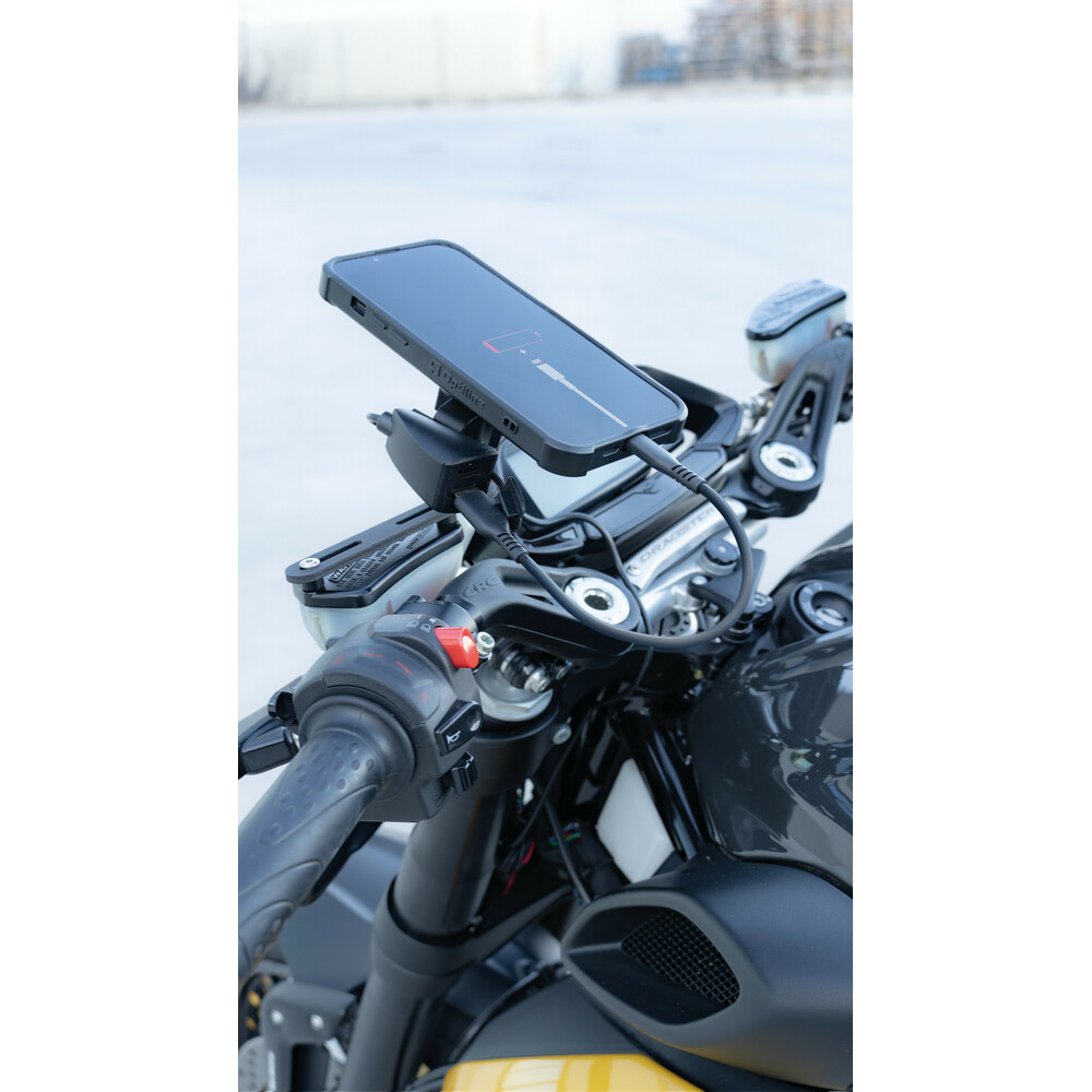 Αδιάβροχος Φορτιστής Κινητού Trek 12/24V 30W 5400mA της σειράς Optiline με 2 θύρες USB Type A, Καλώδιο 150 cm, Ακροδέκτες, Ασφάλεια Smart Chip, Αδιαβροχοποίηση IP66, συμβατό με Βάσεις Στήριξης, Θήκες ή Αντάπτορες Κινητού Optiline