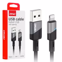 Καλώδιο Φόρτισης & Μεταφοράς Δεδομένων AMiO USB Type A Σε Apple Lightning Με LED 3A (100cm)