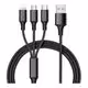 Καλώδιο USB Φόρτισης Και Μεταφοράς Δεδομένων Earldom EC-IMC015 3 In 1 Black (1.2m)