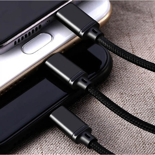 Καλώδιο USB Φόρτισης Και Μεταφοράς Δεδομένων Earldom EC-IMC015 3 In 1 Black (1.2m)