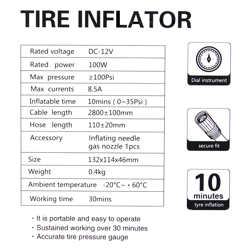 Κομφλέρ OEM 100PSI 100W 12V