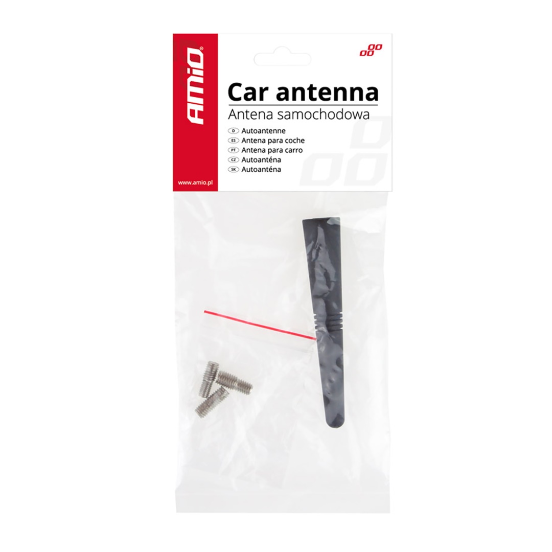 Amio – Κεραία Οροφής Αυτοκινήτου ANTM09 9cm με 3 Αντάπτορες 5-6-7mm για Σταθερή Λήψη Σήματος – 1 Τεμ. (01509/AM)