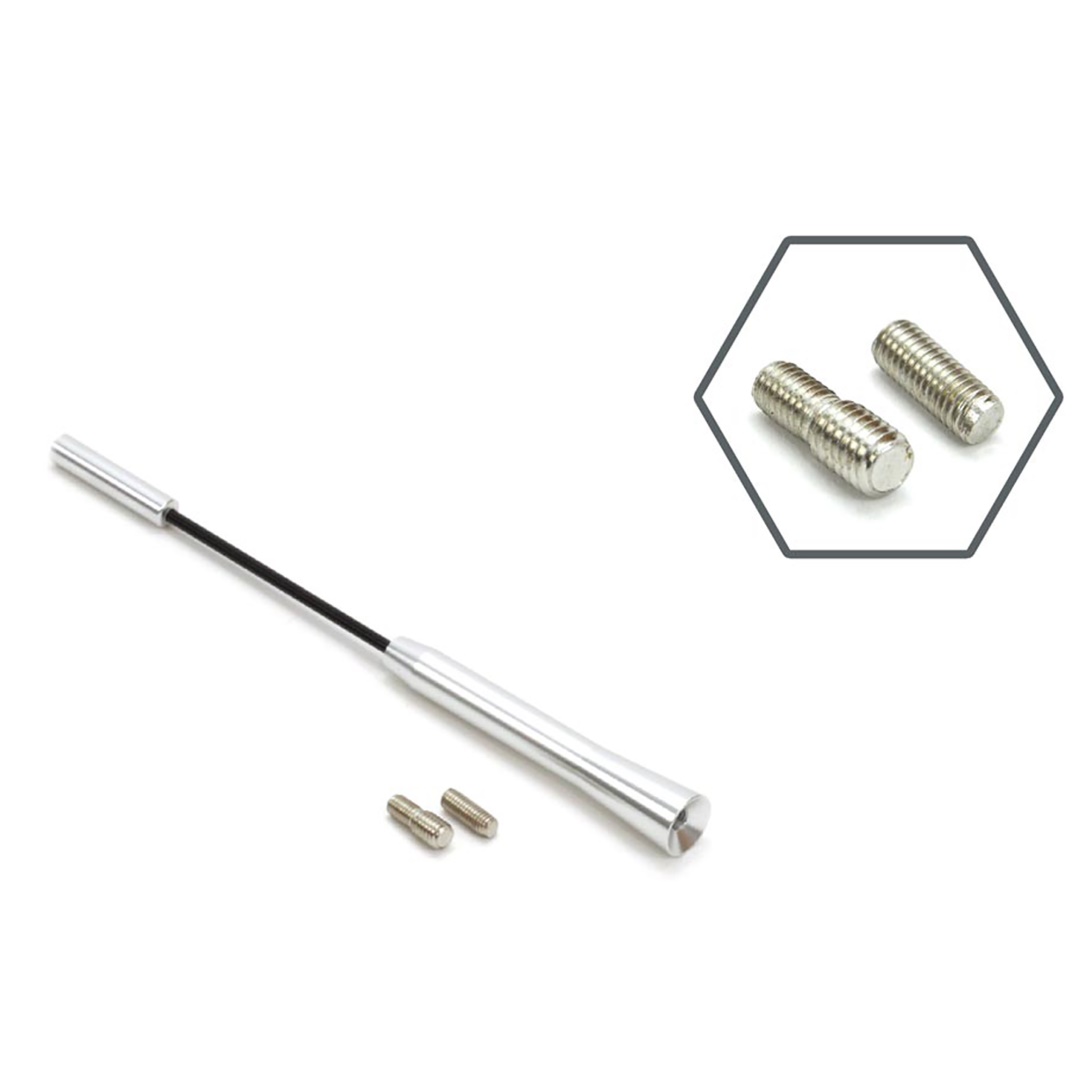 Amio - Κεραία Αυτοκινήτου ANTM05 18cm Χρώμιο Καθολικής Χρήσης με 2 Αντάπτορες Σπειρώματος 5-6mm για Ραδιόφωνο FM AM - 1 τεμ. (01294/AM)