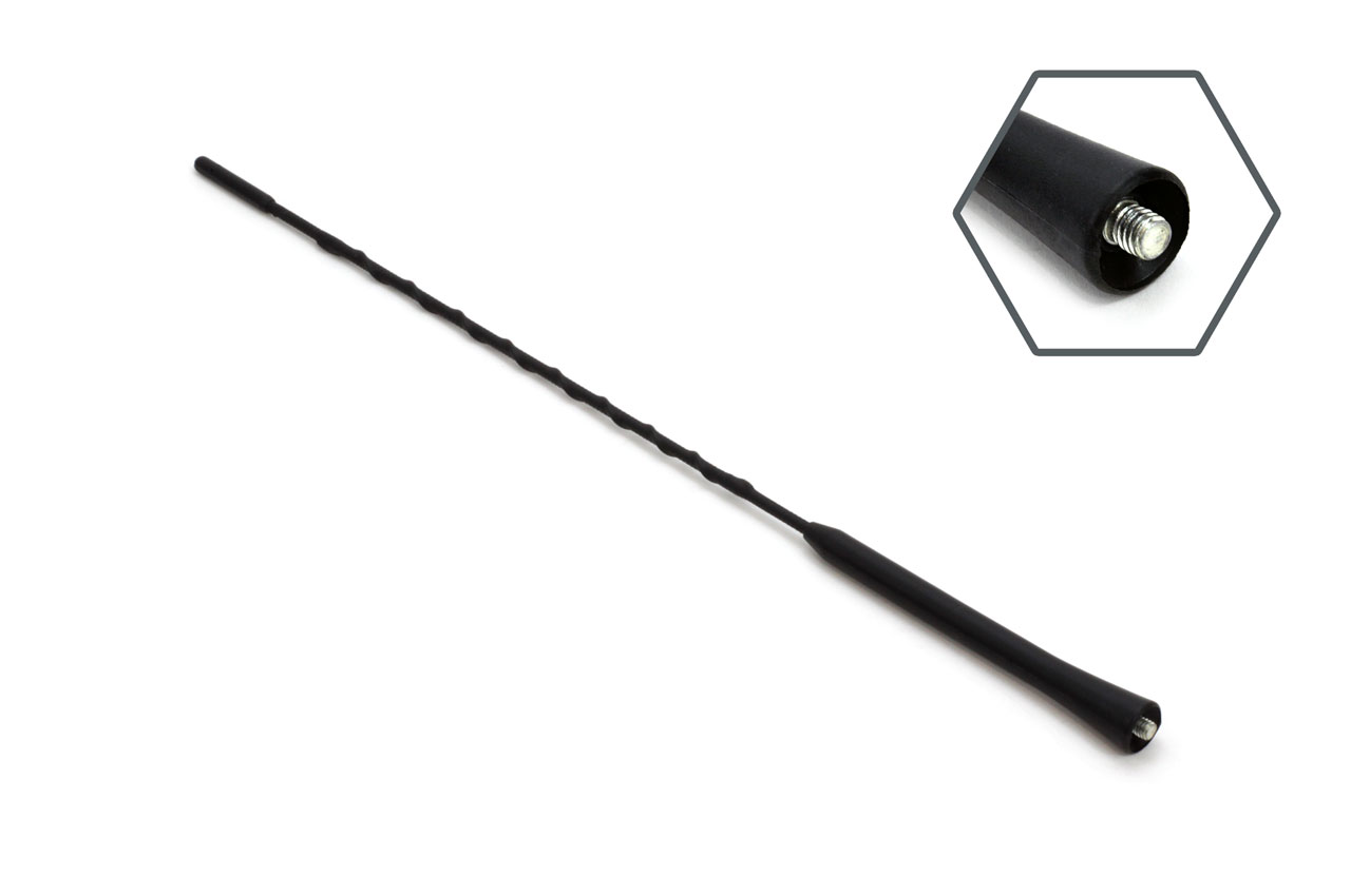 Amio - Κεραία Αυτοκινήτου ANTM08 40cm 6mm Καθολικής Χρήσης για Λήψη Ραδιοφώνου FM AM - 1 τεμ. (01296/AM)