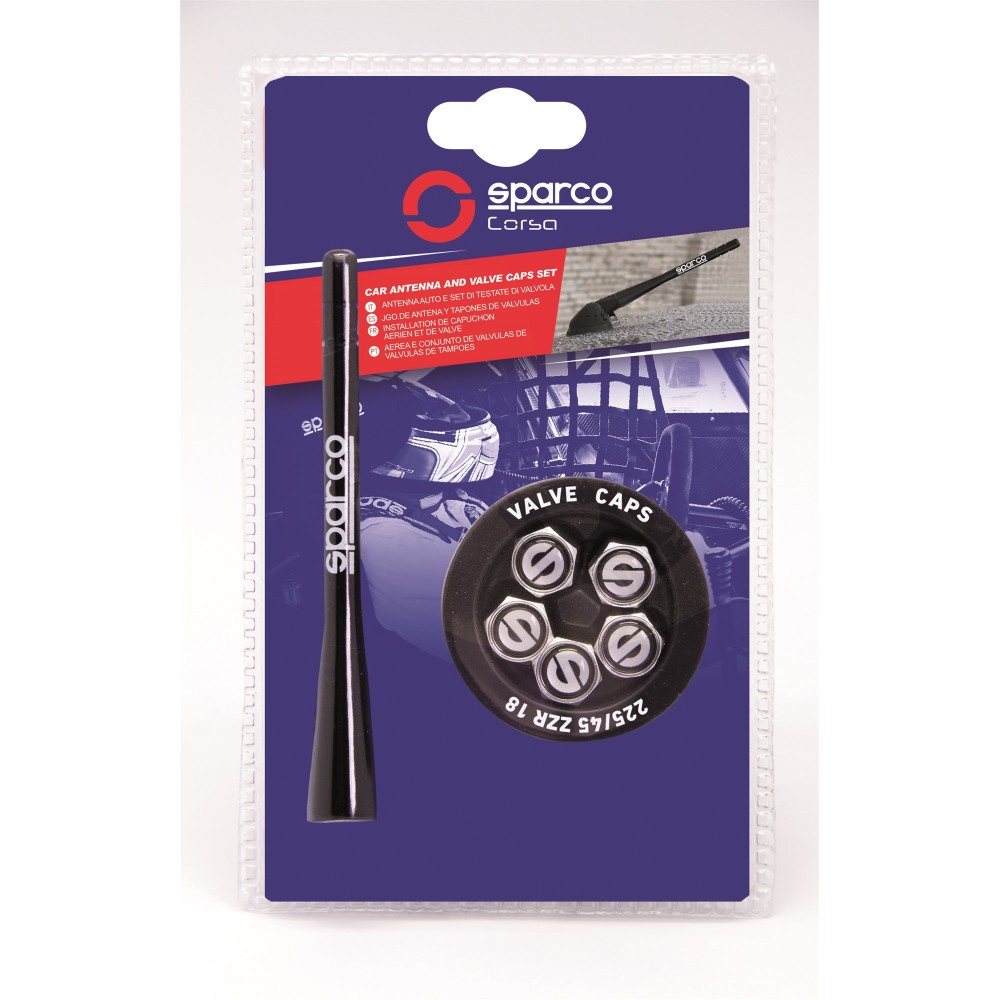 Κεραία Ιστός SPARCO 1417 Με Βαλβίδες (Μαύρο Αλουμίνιο)