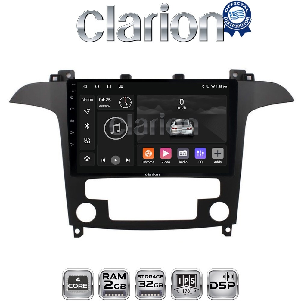 CLARION GL31003 Οθόνη OEM Multimedia Αυτοκινήτου για Ford S-Max 2006 > 2014 (CarPlay/AndroidAuto/BT/GPS/WIFI/GPRS)
