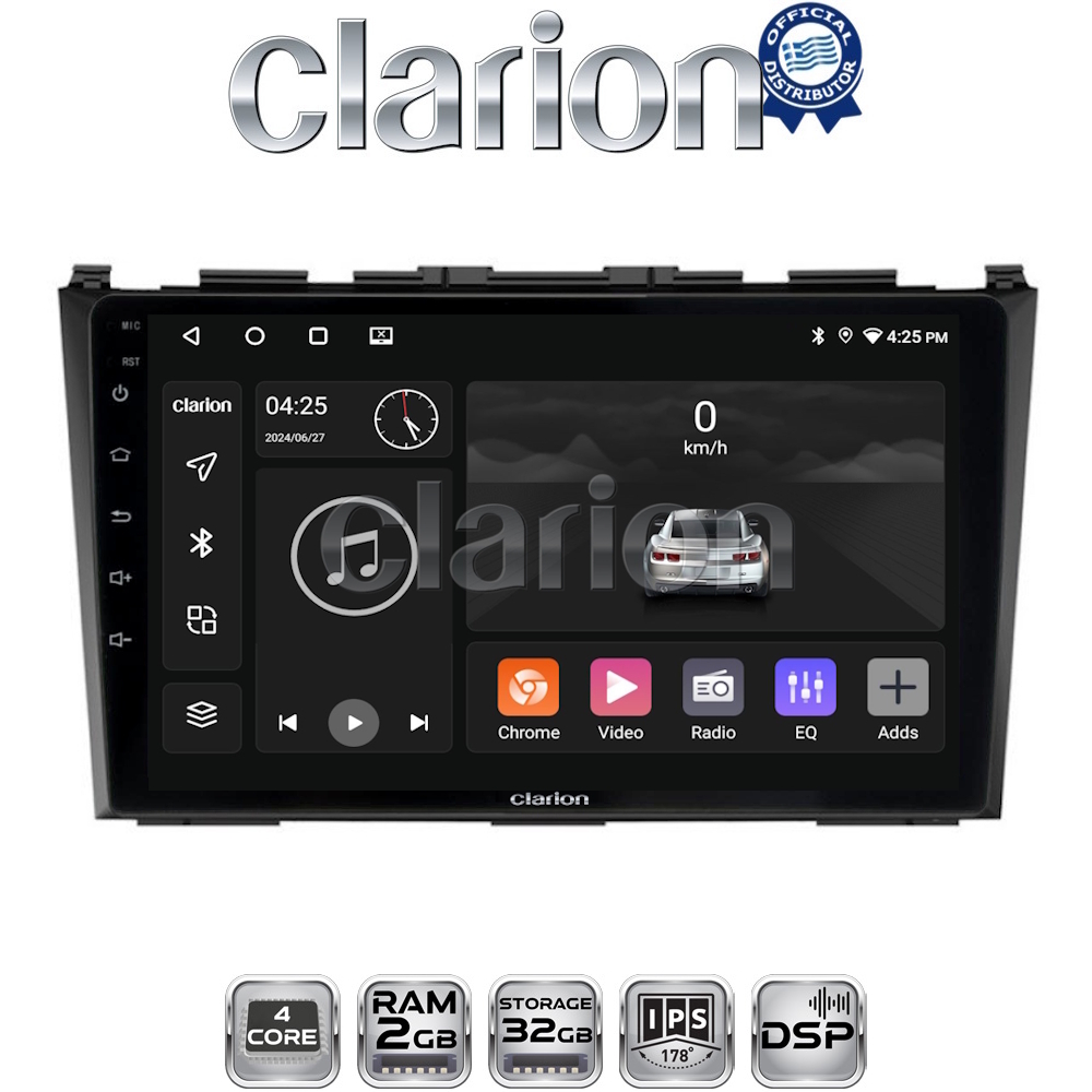 CLARION GL31009 Οθόνη OEM Multimedia Αυτοκινήτου για HONDA CRV 2005>2012 (CarPlay/AndroidAuto/BT/GPS/WIFI/GPRS)
