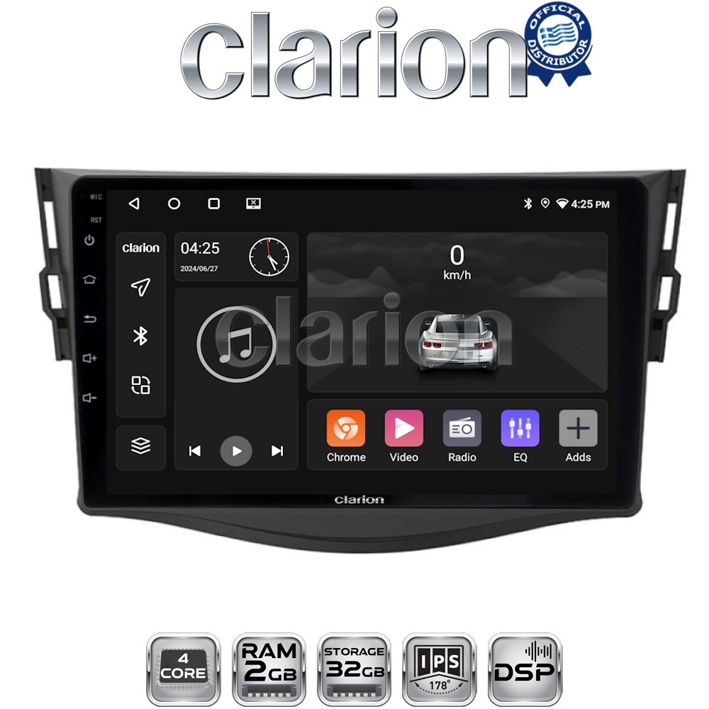 CLARION GL31018 Οθόνη OEM Multimedia Αυτοκινήτου για TOYOTA RAV4 2006 > 2012 (CarPlay/AndroidAuto/BT/GPS/WIFI/GPRS)