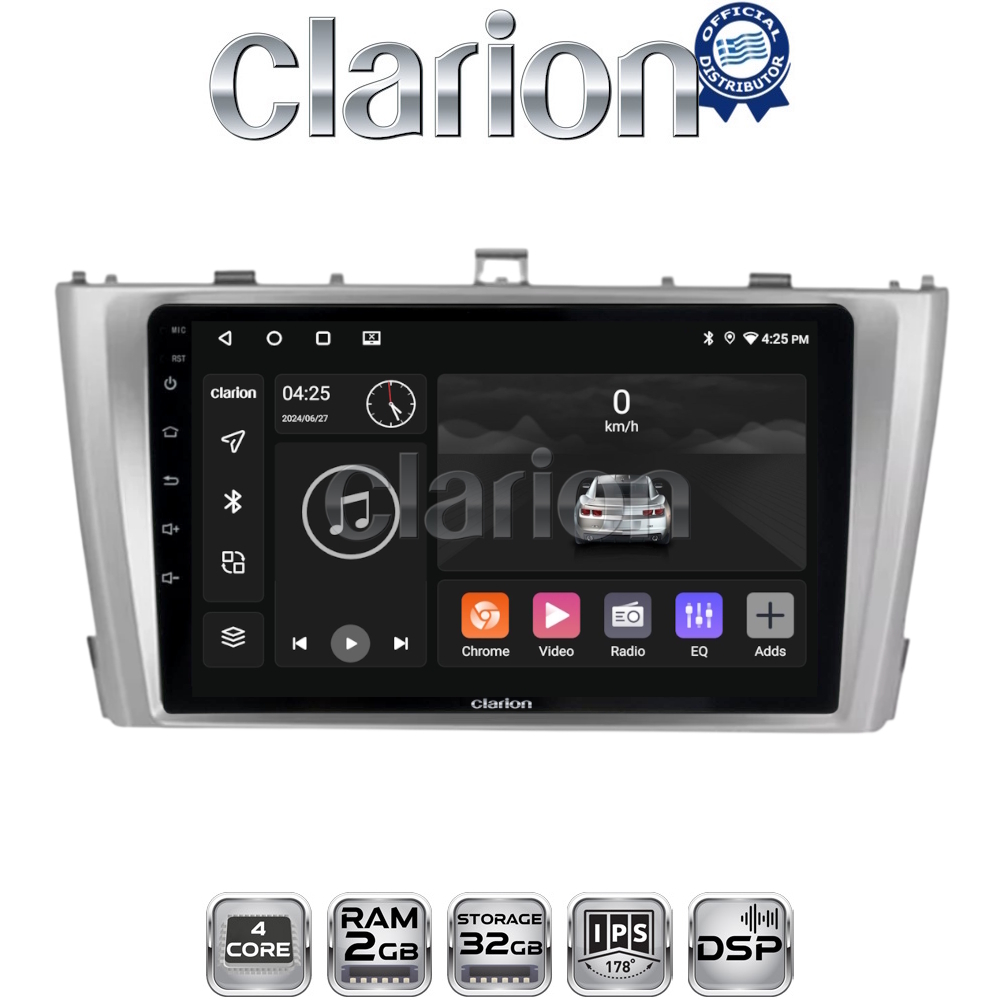 CLARION GL31027 Οθόνη OEM Multimedia Αυτοκινήτου για TOYOTA AVENSIS T27 2009 > 2016  (CarPlay/AndroidAuto/BT/GPS/WIFI/GPRS)
