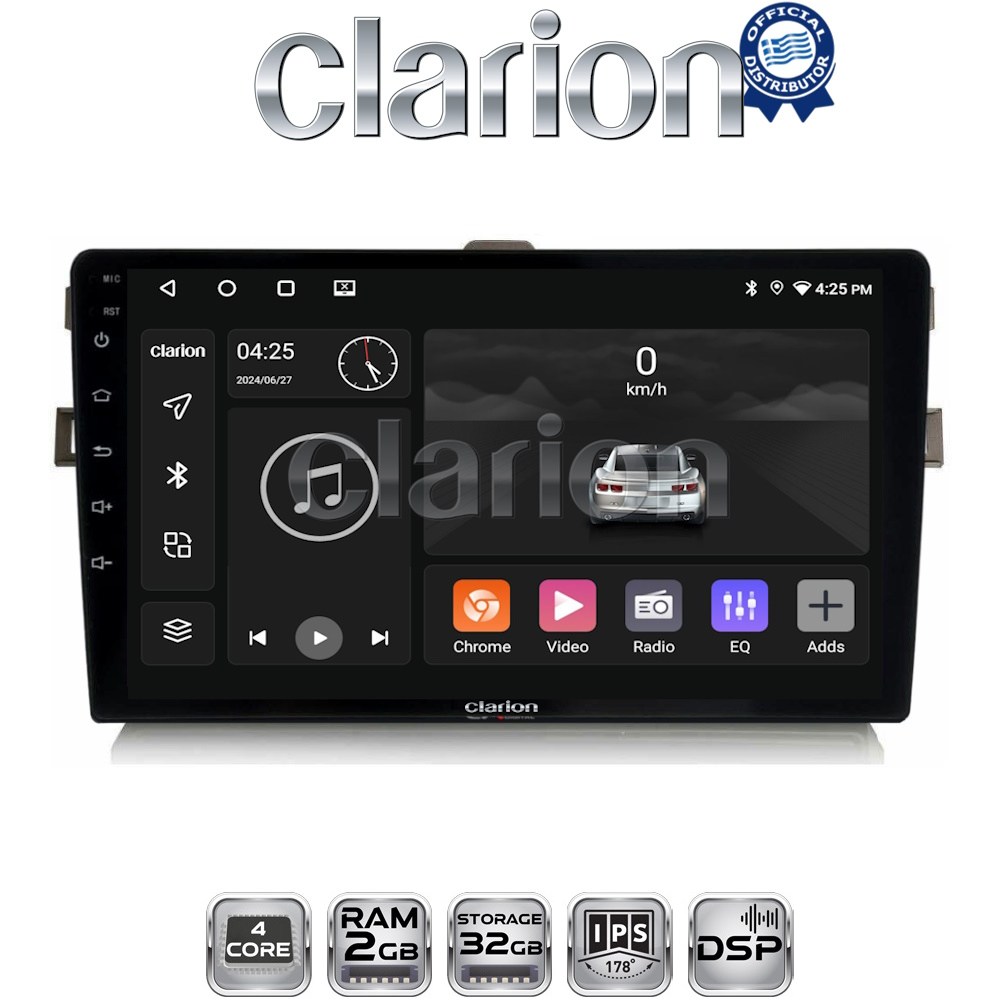 CLARION GL31028B Οθόνη OEM Multimedia Αυτοκινήτου για Toyota Auris 2007 > 2012 (CarPlay/AndroidAuto/BT/GPS/WIFI/GPRS)