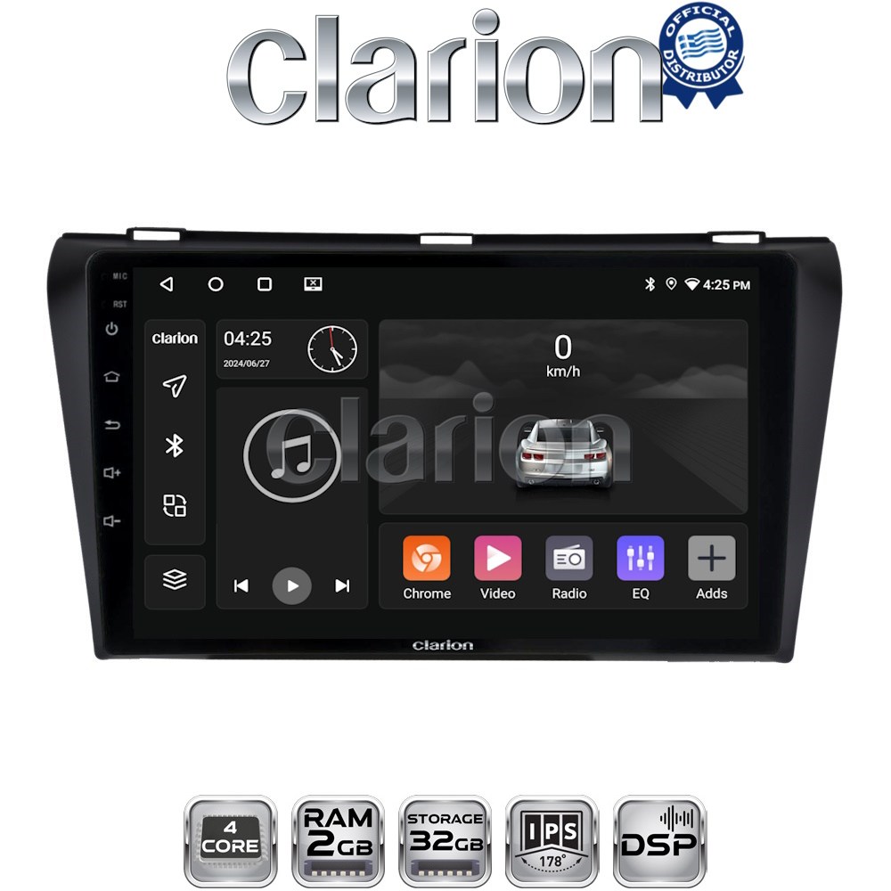 CLARION GL31034 Οθόνη OEM Multimedia Αυτοκινήτου για MAZDA 3  2009>2014 (CarPlay/AndroidAuto/BT/GPS/WIFI/GPRS)
