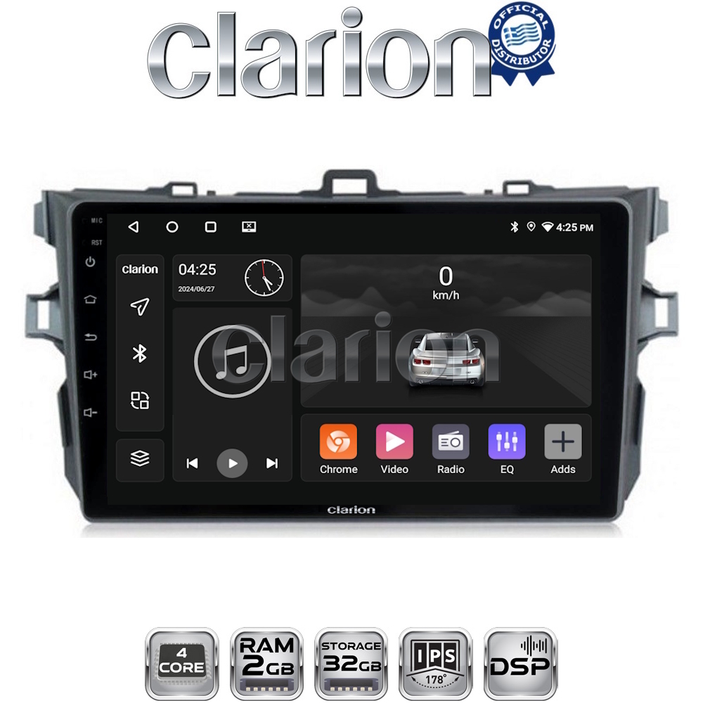 CLARION GL31063 Οθόνη OEM Multimedia Αυτοκινήτου για TOYOTA COROLLA 2006>2012  (CarPlay/AndroidAuto/BT/GPS/WIFI/GPRS)