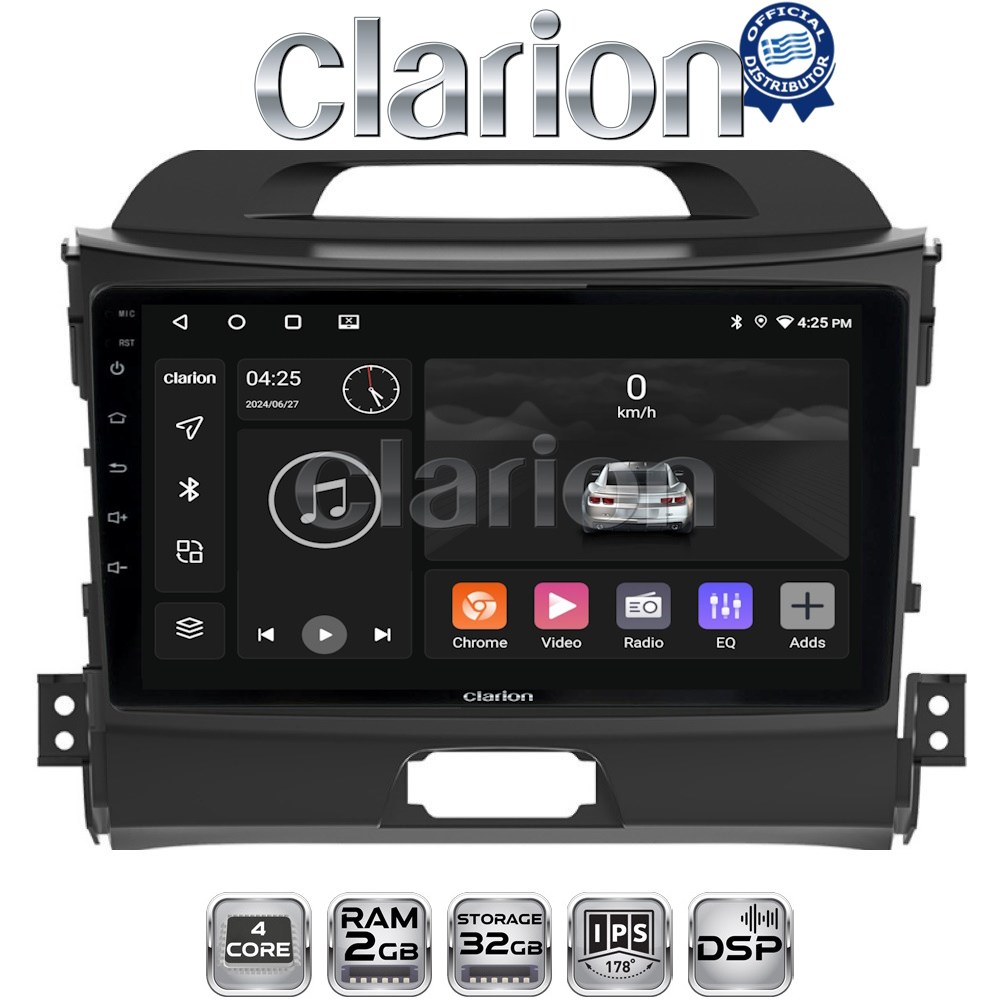 CLARION GL31074 Οθόνη OEM Multimedia Αυτοκινήτου για KIA SPORTAGE 2010>2015 (CarPlay/AndroidAuto/BT/GPS/WIFI/GPRS)