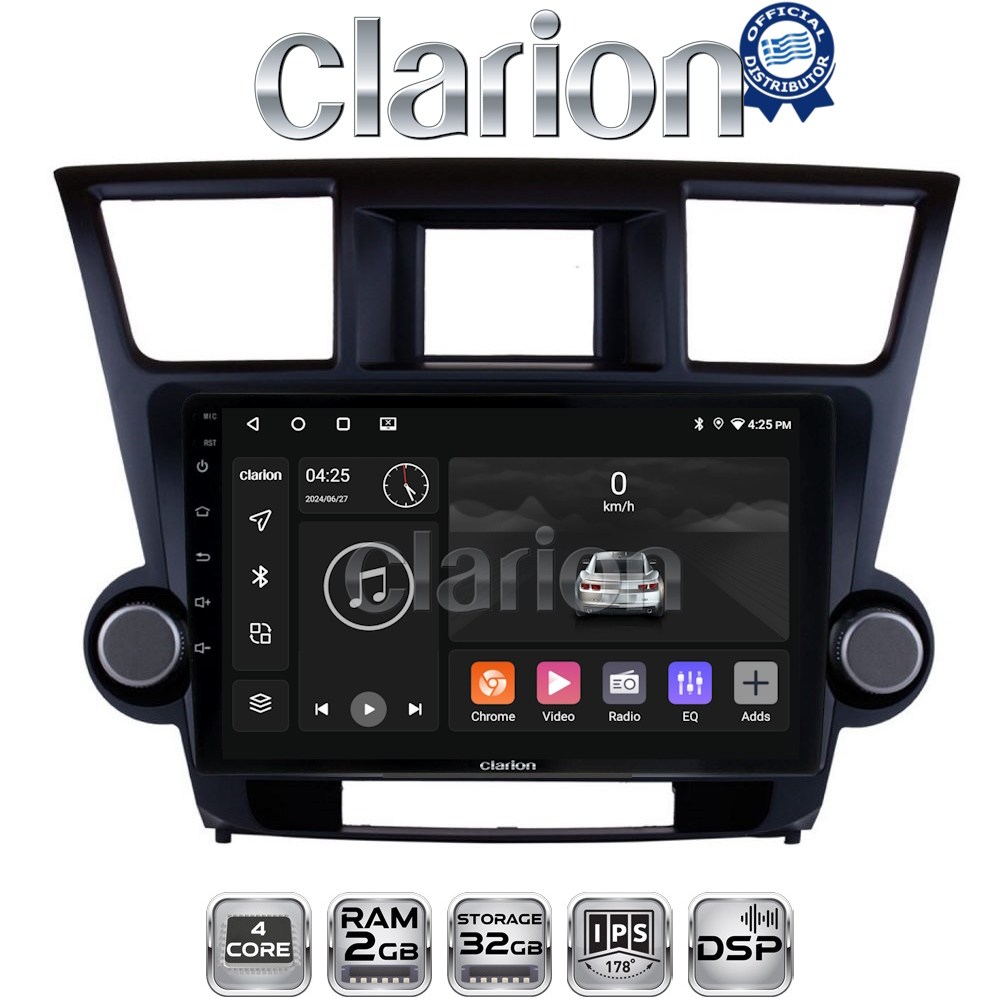 CLARION GL31089 Οθόνη OEM Multimedia Αυτοκινήτου για Toyota Highlander 2008 > 2015 (CarPlay/AndroidAuto/BT/GPS/WIFI/GPRS)
