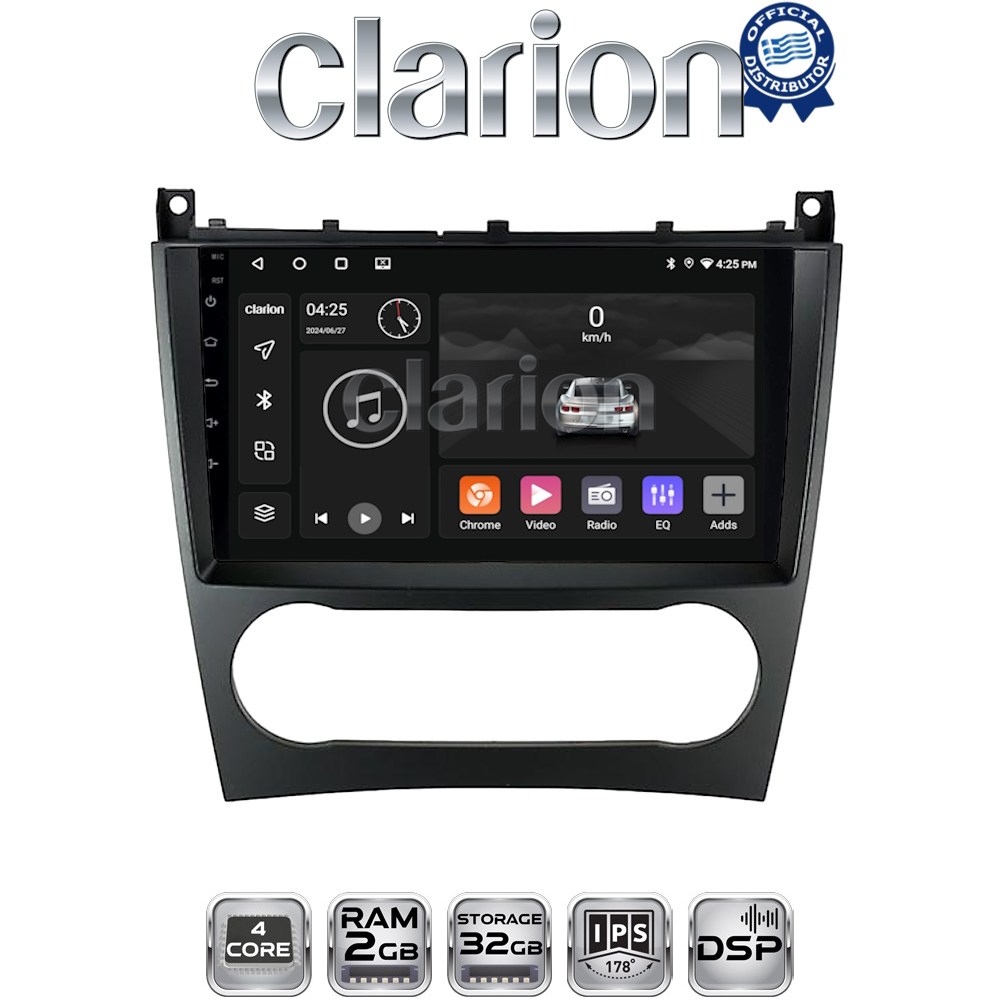 CLARION GL31093 Οθόνη OEM Multimedia Αυτοκινήτου για MERCEDES C class (W203) – CLC  2004>2008 (CarPlay/AndroidAuto/BT/GPS/WIFI/GPRS)