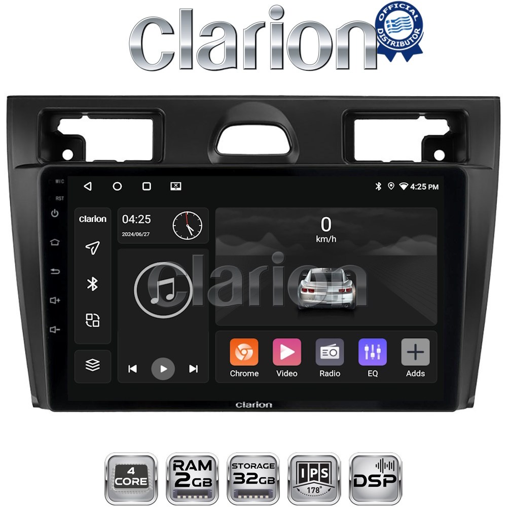 CLARION GL31140B Οθόνη OEM Multimedia Αυτοκινήτου για Ford Fiesta 2006 -> 2008 (CarPlay/AndroidAuto/BT/GPS/WIFI/GPRS)