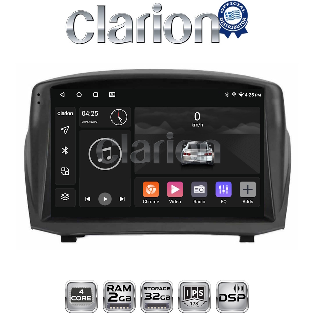 CLARION GL31152B Οθόνη OEM Multimedia Αυτοκινήτου για FORD FIESTA 2009>2017 (CarPlay/AndroidAuto/BT/GPS/WIFI/GPRS)