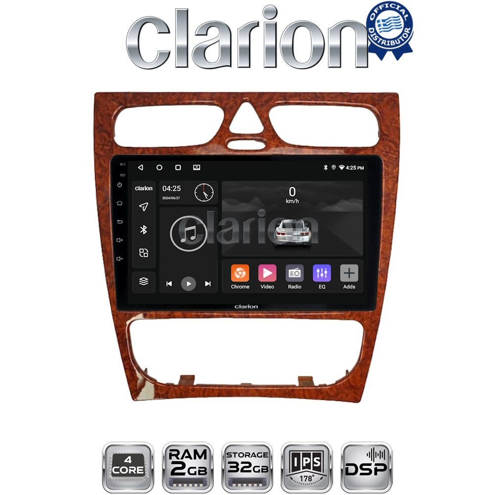 CLARION GL31171W Οθόνη OEM Multimedia Αυτοκινήτου για Mercedes C Class 1999 > 2004 (Προ Facelift) (CarPlay/AndroidAuto/BT/GPS/WIFI/GPRS)