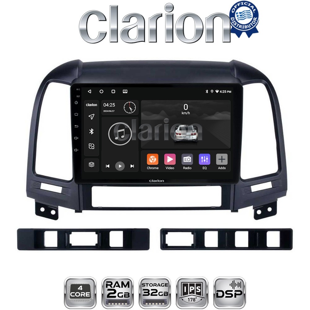 CLARION GL31239 Οθόνη OEM Multimedia Αυτοκινήτου για Hyundai SantaFe 2006 > 2013 (CarPlay/AndroidAuto/BT/GPS/WIFI/GPRS)