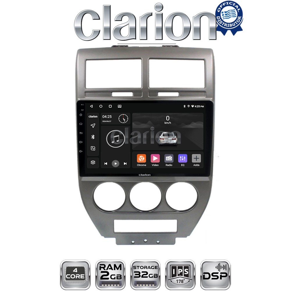 CLARION GL31251 Οθόνη OEM Multimedia Αυτοκινήτου για JEEP COMPASS 2007>2011 (CarPlay/AndroidAuto/BT/GPS/WIFI/GPRS)