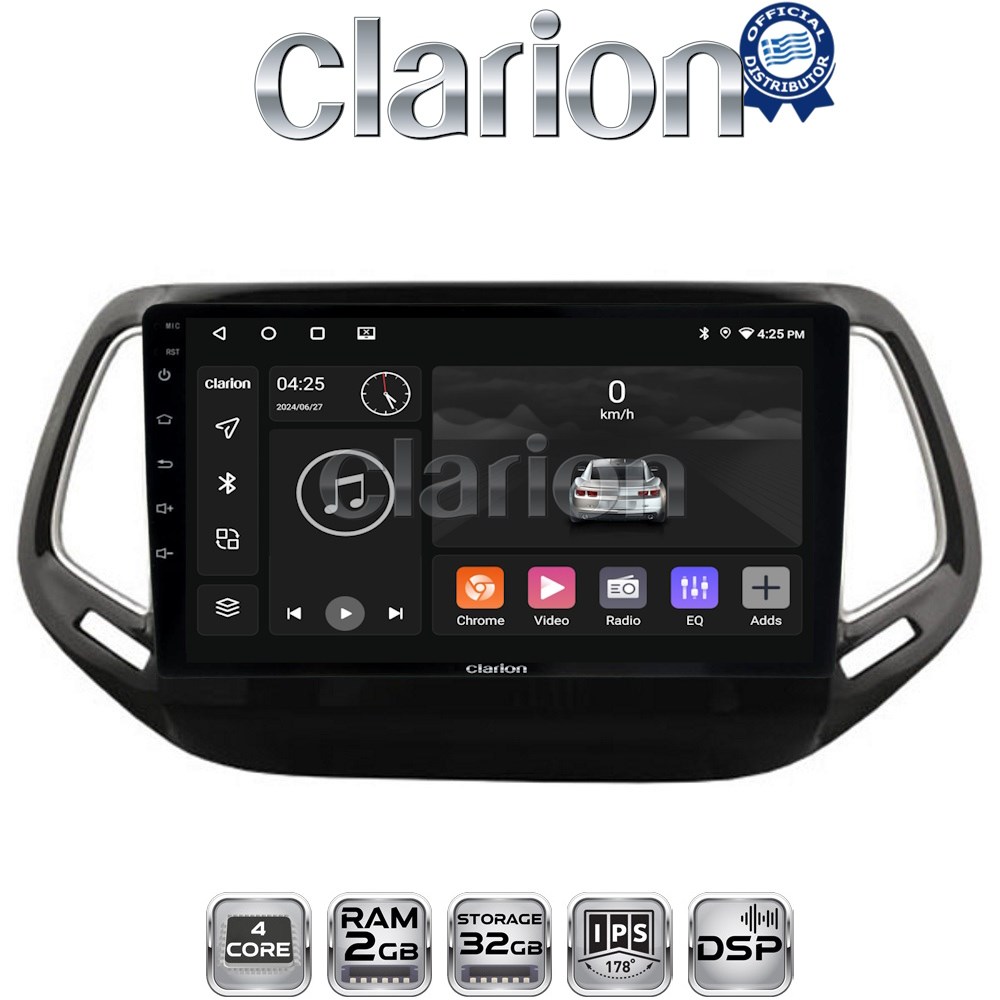 CLARION GL31253 Οθόνη OEM Multimedia Αυτοκινήτου για JEEP COMPASS 2017> (CarPlay/AndroidAuto/BT/GPS/WIFI/GPRS)