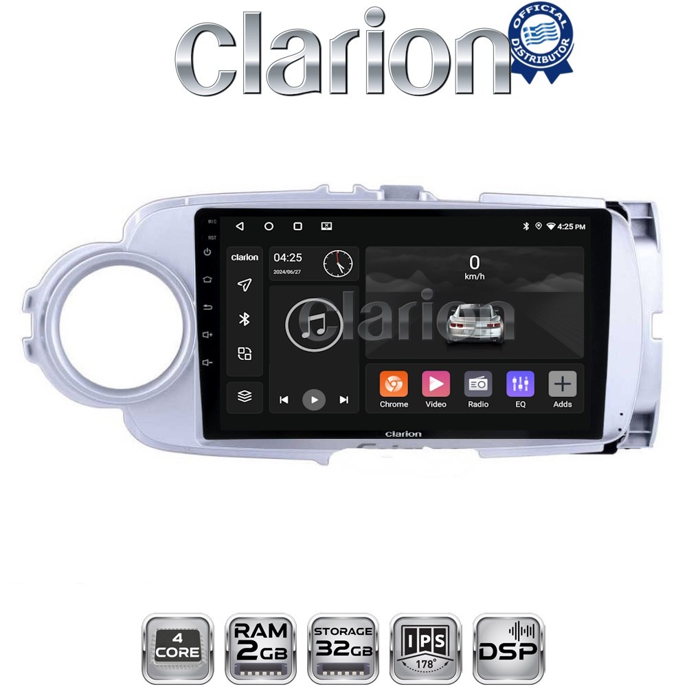 CLARION GL31254 Οθόνη OEM Multimedia Αυτοκινήτου για Toyota Yaris 2012 > 2015 (CarPlay/AndroidAuto/BT/GPS/WIFI/GPRS)